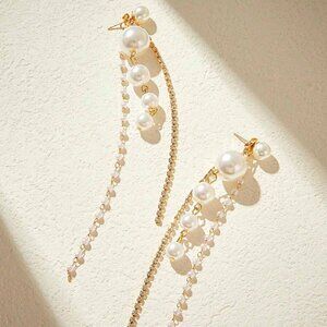 New! Belle Gold Pearl Drop Earrings (3038) NWOT